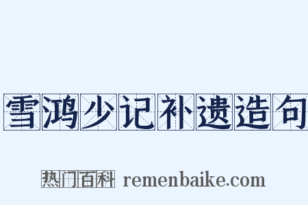 雪鸿少记补遗造句是什么意思的图片